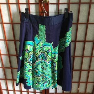 Lilly Pulitzer Navy Skirt w/ Green and Pink Floral